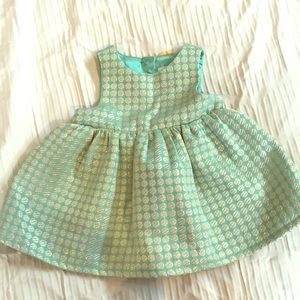 Mint and gold 6-9 month girls dress